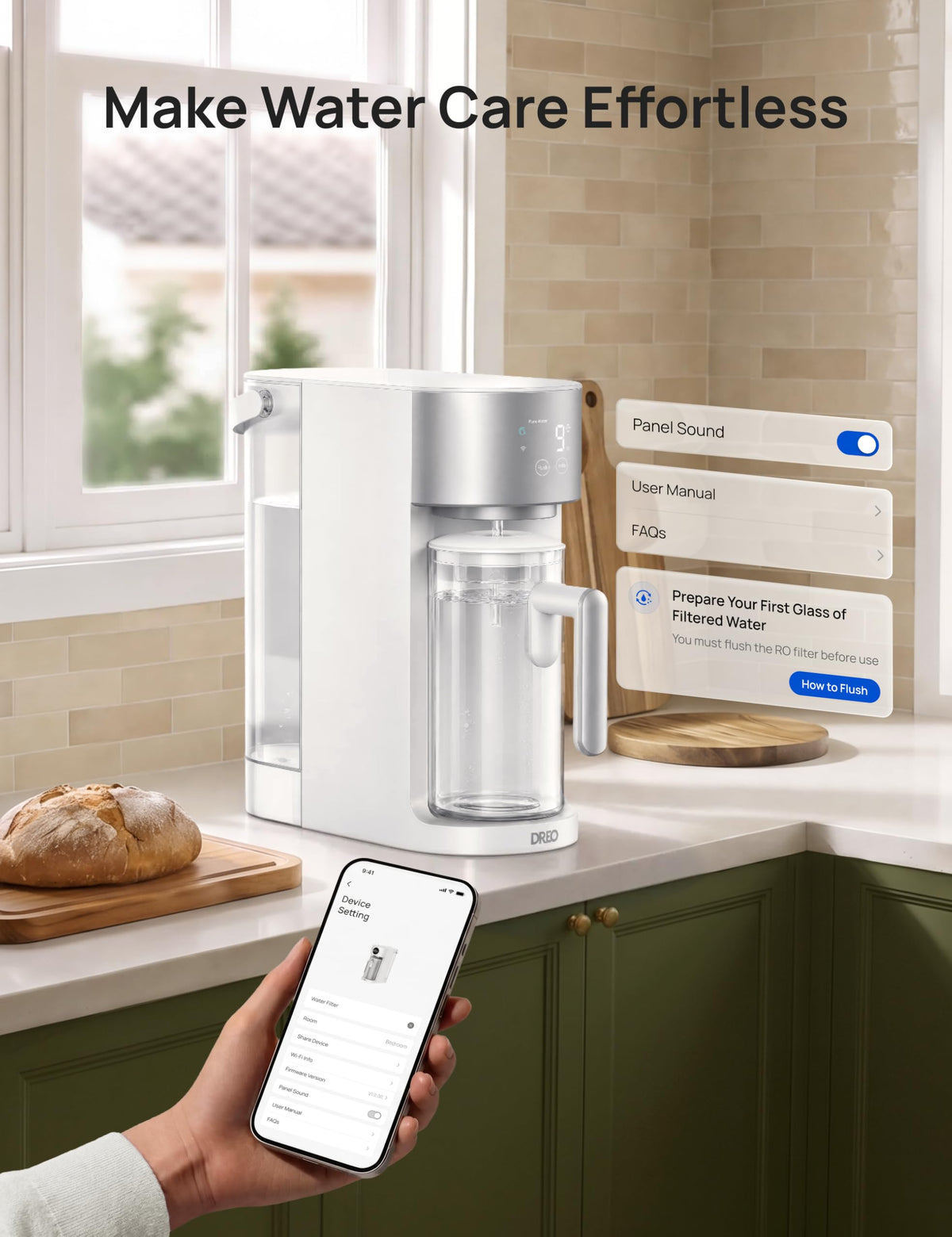 Smart Reverse Osmosis Water Filter System (Ivory / 3L)