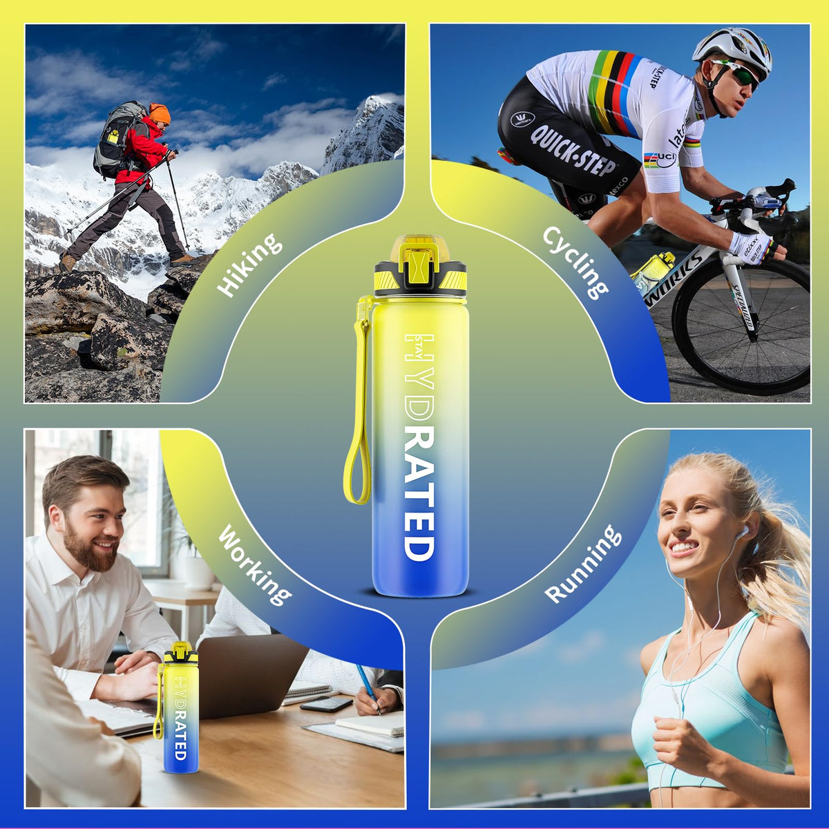 Water Bottle with Straw (Star Sky / 32 Ounces)