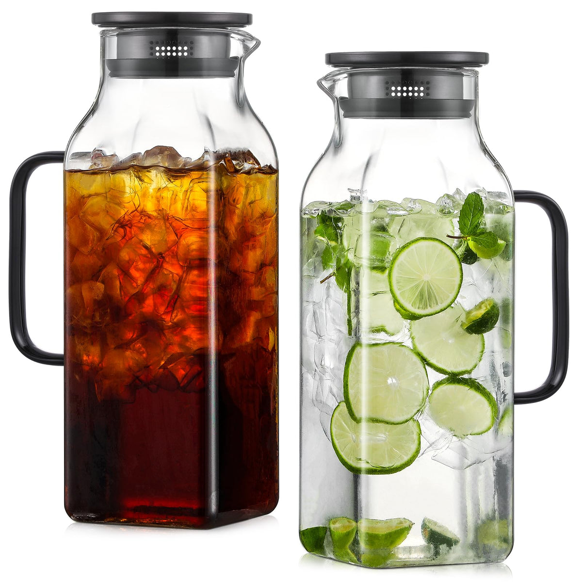 2 Pack 2 Liters (68 oz Black)