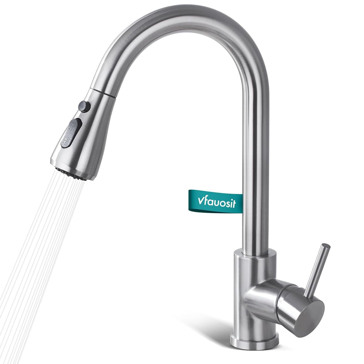 Kitchen Faucet with Pull Down Sprayer (Brushed Nickel-Antique)