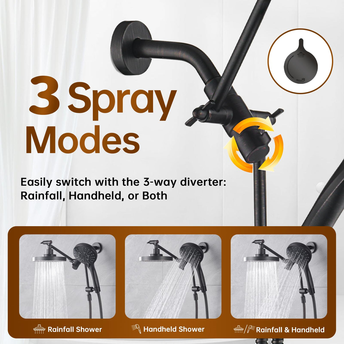 Rain Shower Head with Handheld Spray Built (1.8 GPM / Oil Rubbed Bronze)