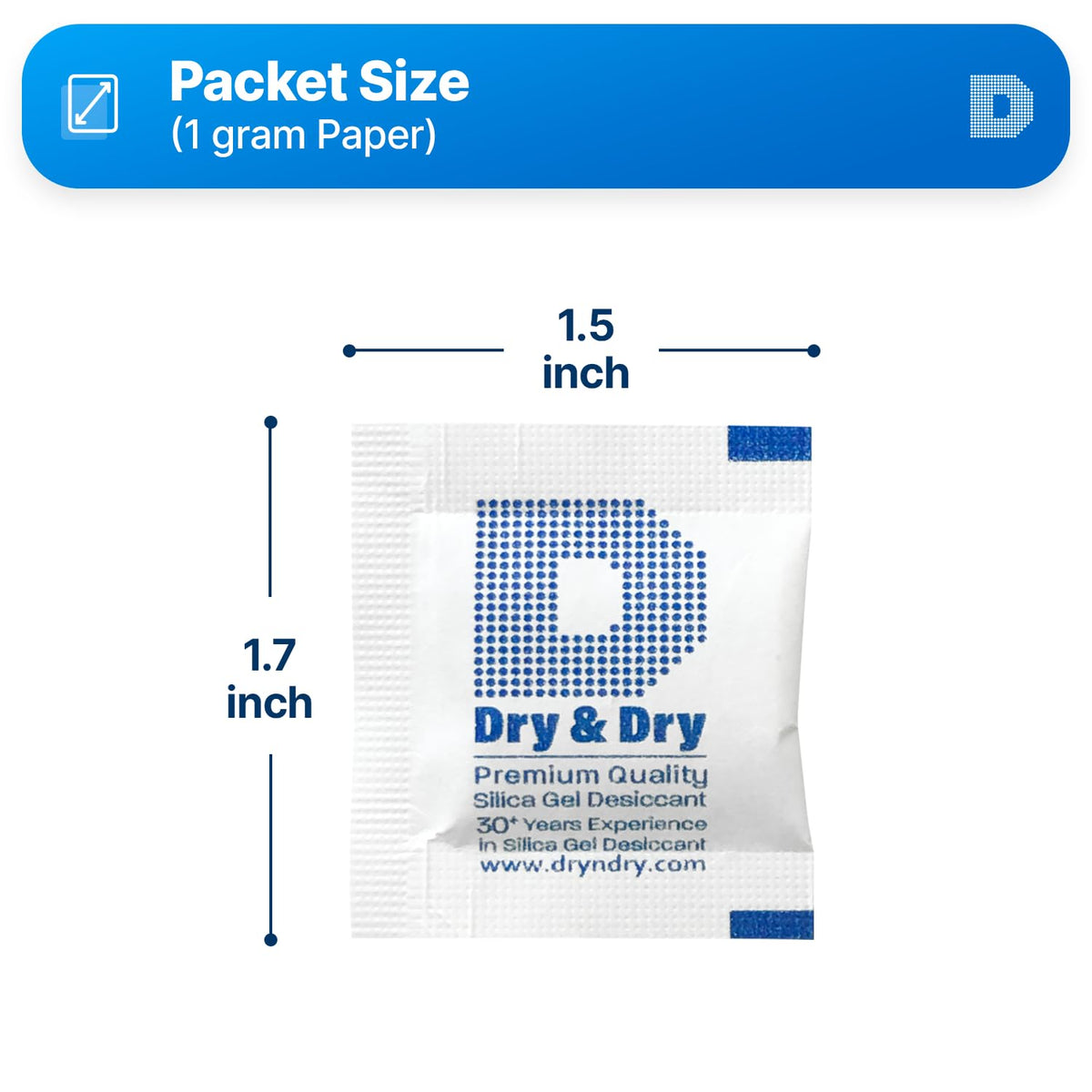 1 Gram [5000 Packets] Silica Gel Packets Desiccants (1 Gram)