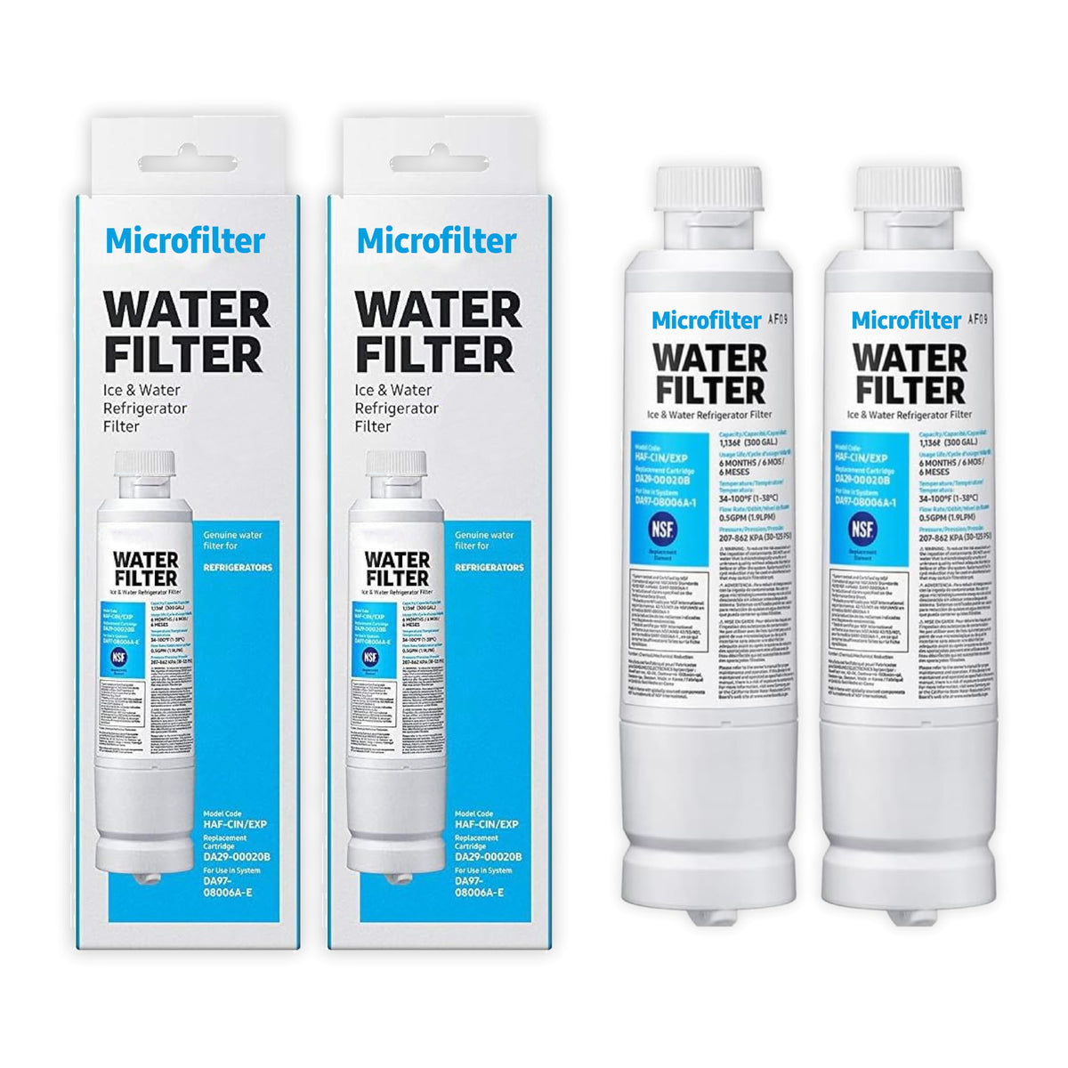 HAF-CIN/EXP DA29 Water Filter Replacement – Compatible with DA29-00020B – Carbon Block 99% Contaminant Reduction – Fresh Water & Ice – 12 Month Life 2 PACK (HAF-CIN)