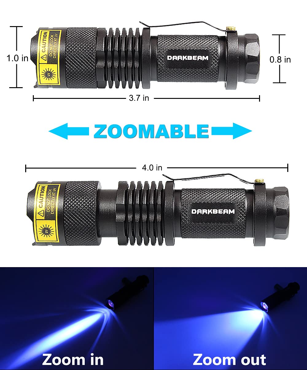 UV 365nm Light Wood's Lamp Blacklight Ultraviolet Flashlight Mini