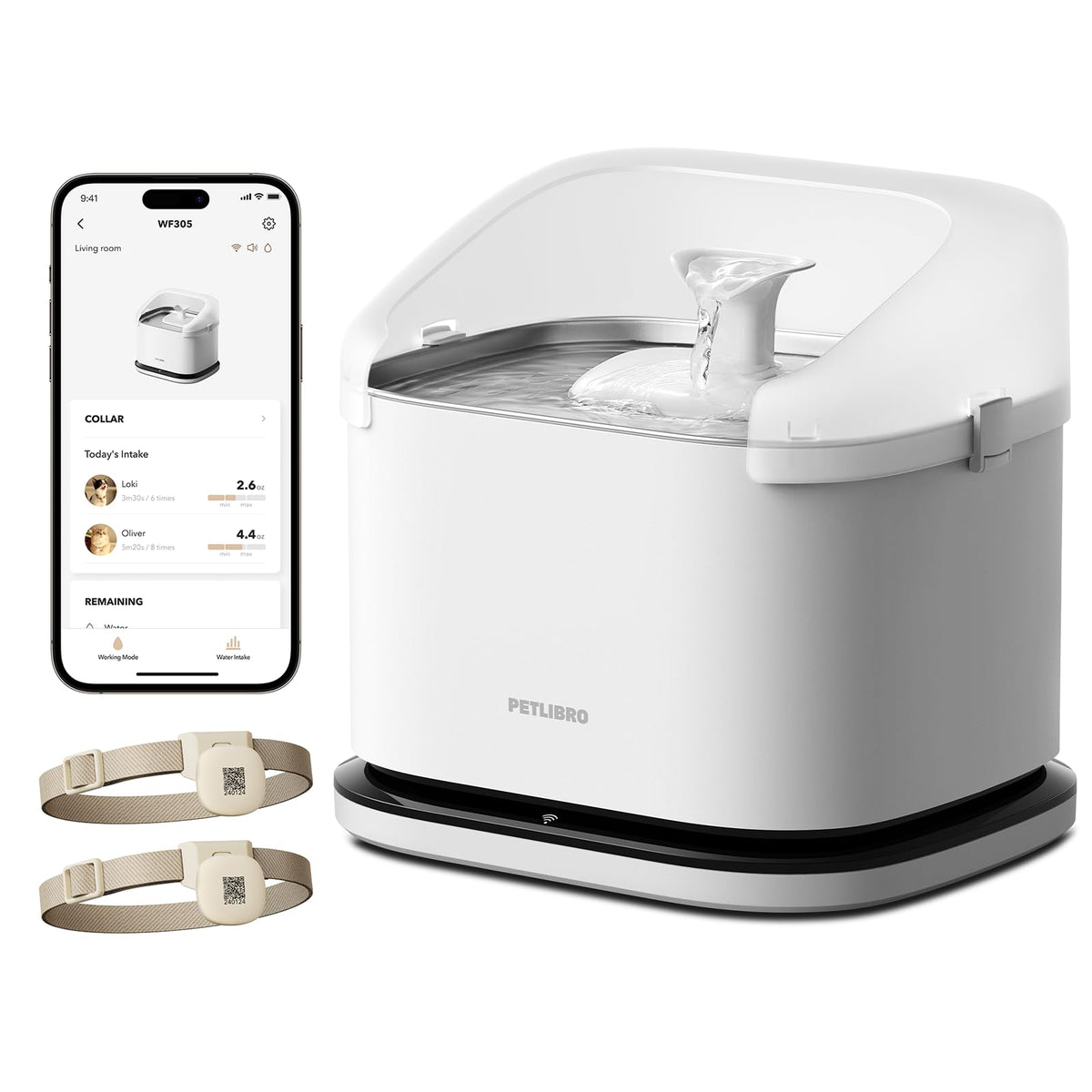 Cats Water Fountain for Multi Cats (White / RFID Fountain)