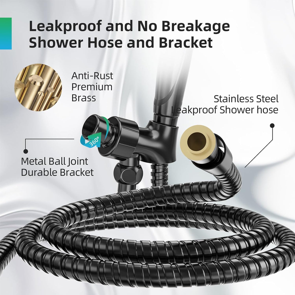 9 Functions High Pressure Handheld Shower Head with Power Wash (9 Functions / Matte Black)