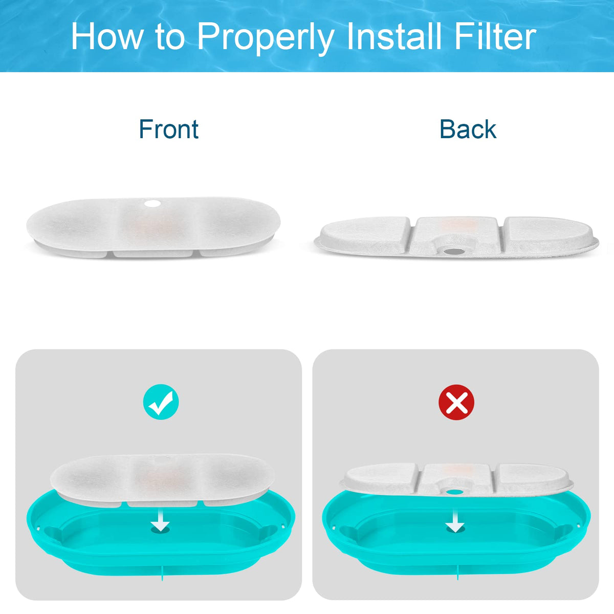16 Packs Replacement Cat Water Fountain Filters Compatible with PETLIBRO Capsule Pet Water Fountain