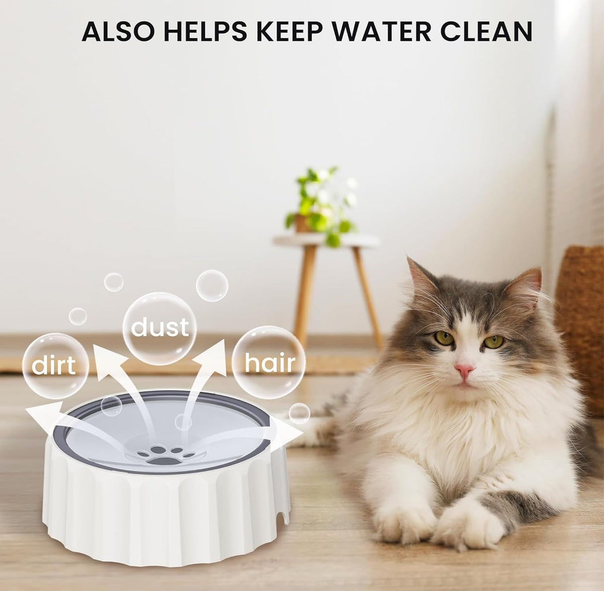 Dog Small Animals Water Bowl No Spill 70oz (Grey)