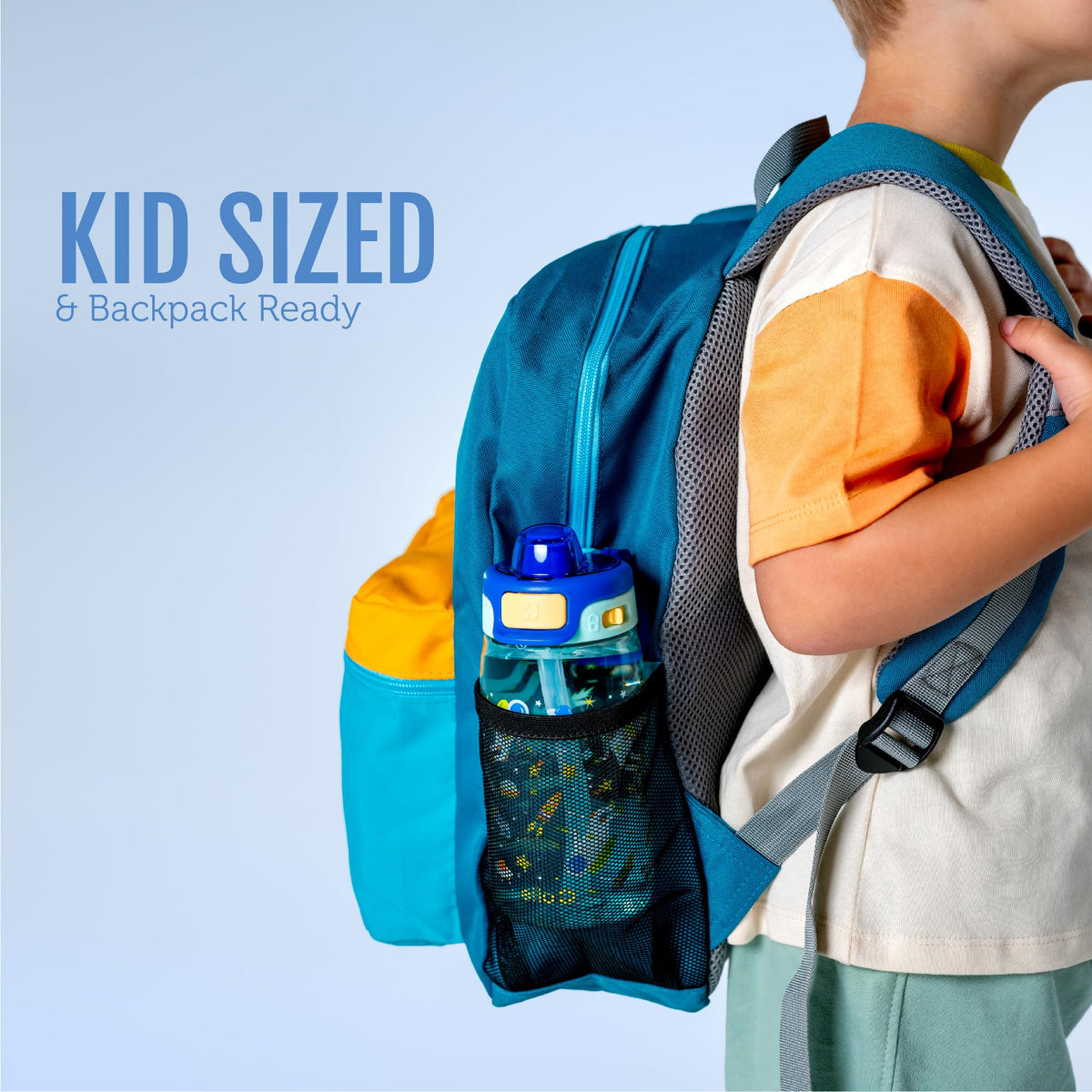 Kids Pop & Fill 16oz Tritan Plastic Water Bottle with Quick Fill Technology (Royal Palace)