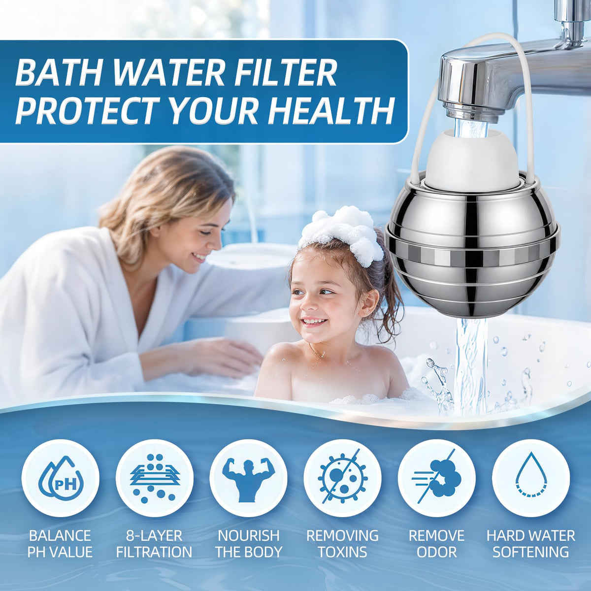 Bath Filter for Tub (Silver)