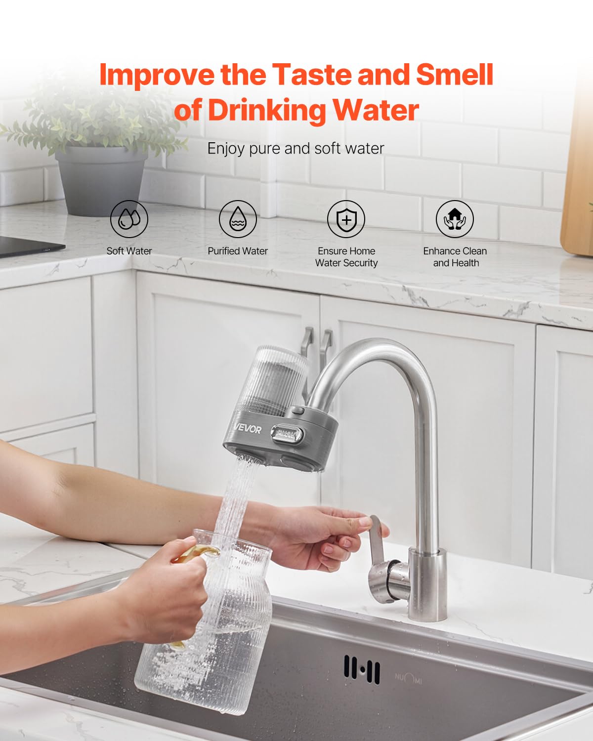 Water Filter for Sink Faucet (Grey / Faucet with 1 Filter)