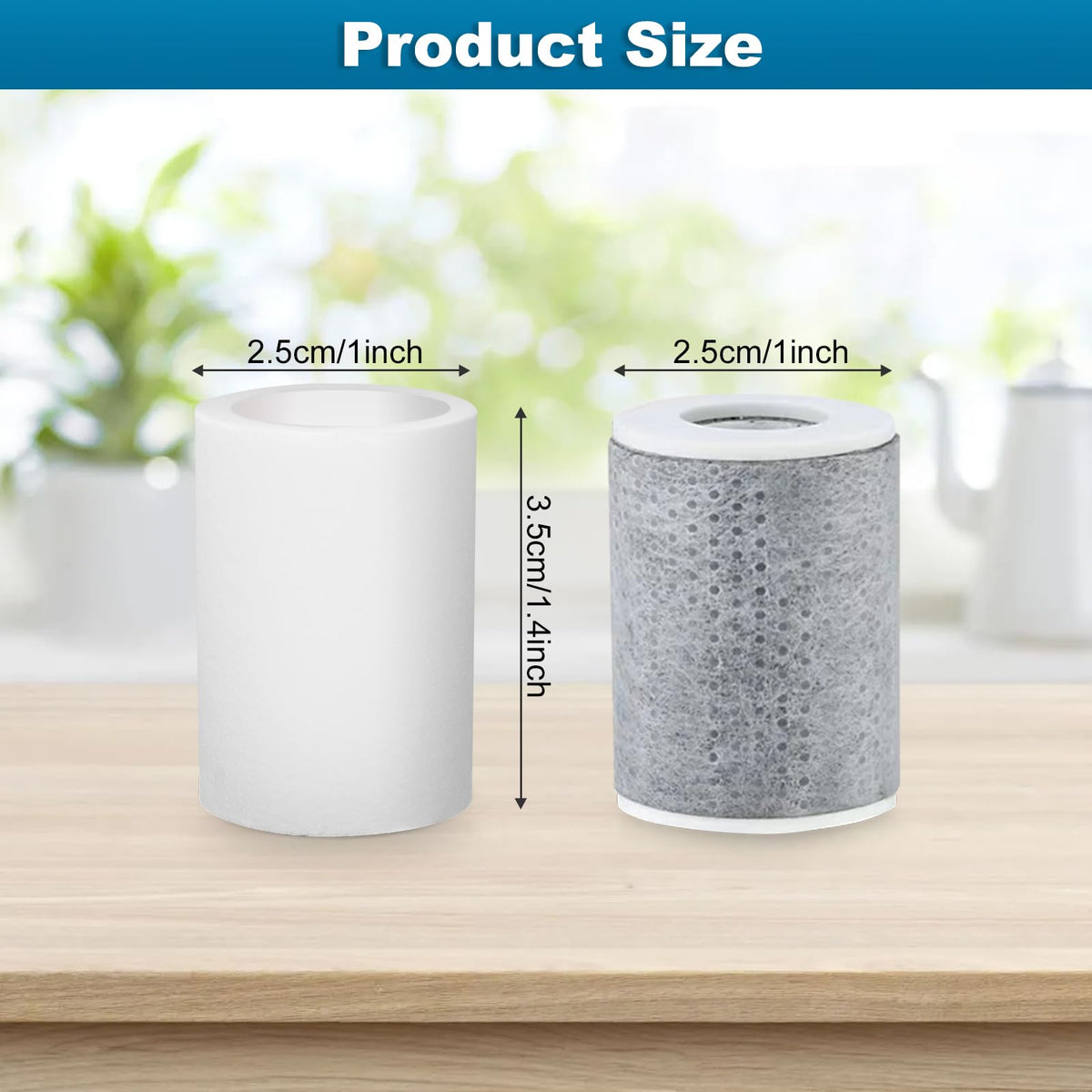 8 PCS Faucet Filter Cartridge Replacement for Kitchen & Bathroom Sink (4 Carbon Fiber & 4 Cotton Filters)
