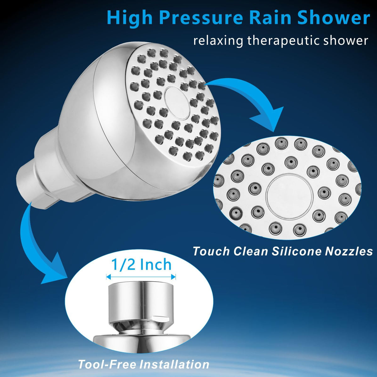 10 Pack High Pressure Shower Head (10 Pack Chrome)