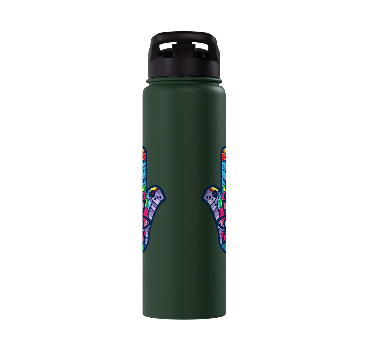 Colorful Nazar Amulet Hamsa Symbol Blue Evil Eye Ornament Stainless Steel Insulated Water Bottle