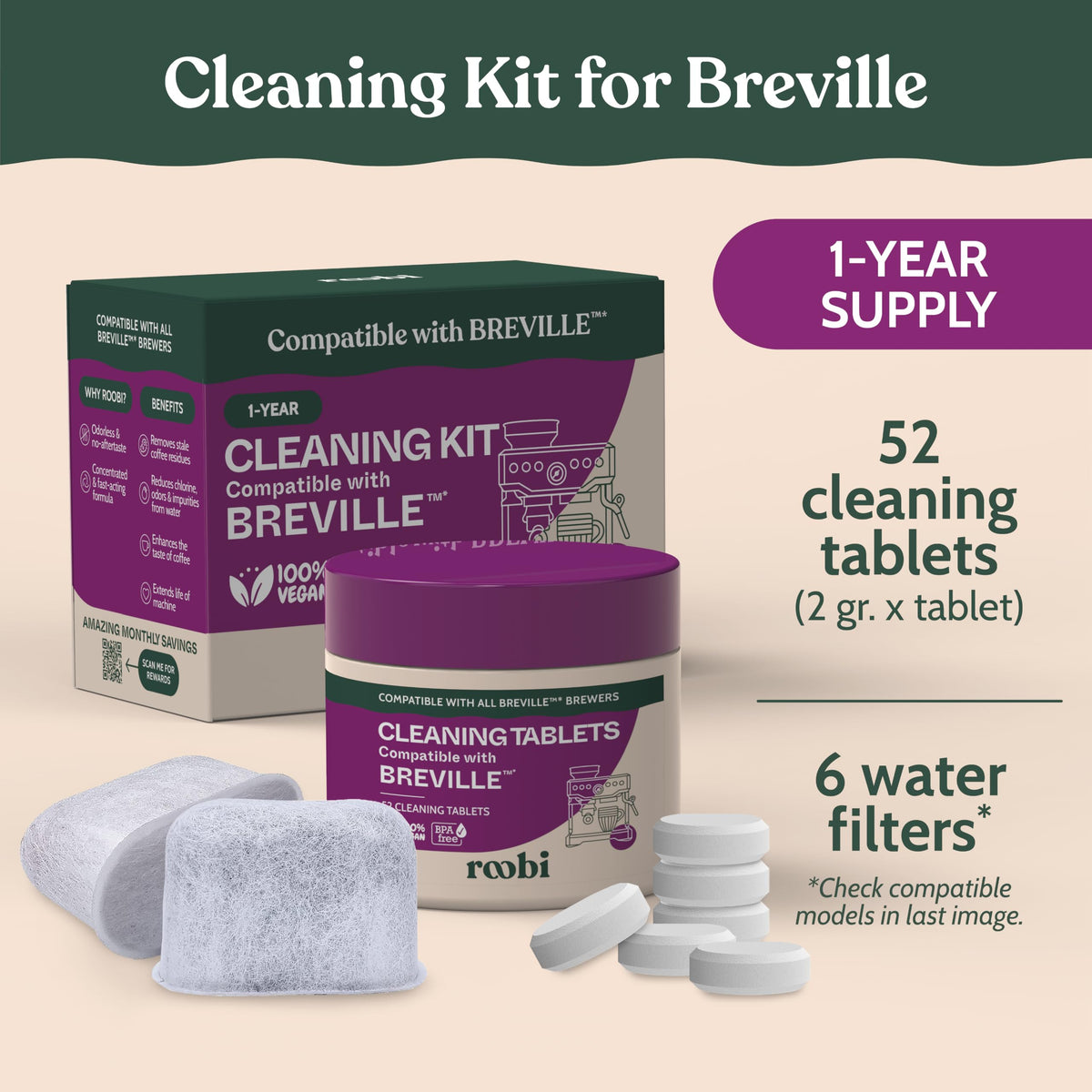 Breville Compatible Espresso Machine Cleaning & Maintenance Kit (Cleaning Kit)