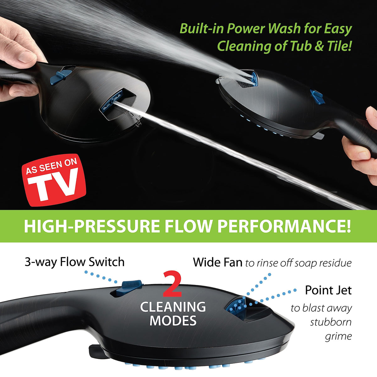 AquaCare 48 mode High Pressure 3 (4.3 Inch Rain Shower Head / Matte Black)
