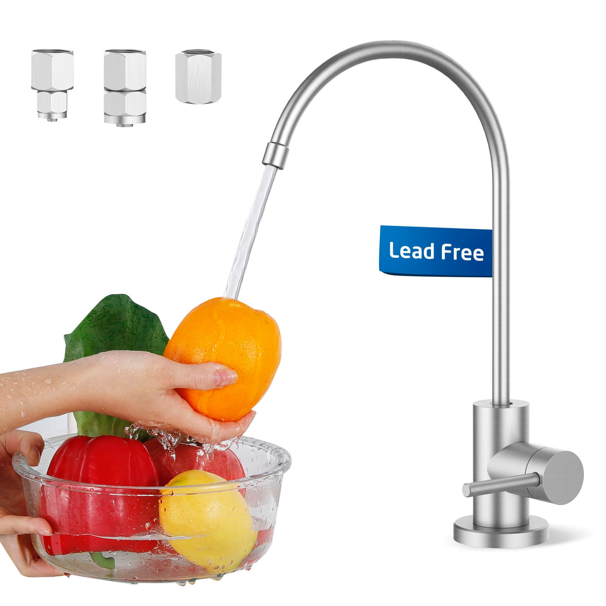 NSF Certified All Metal Drinking RO Water Faucet (Brushed Steel)