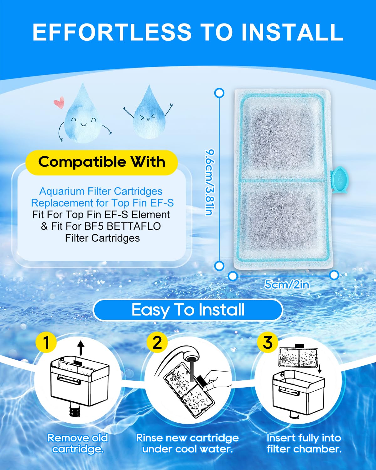 10Pc EF S Cartridges Compatible with Top Fin BF5 BETTAFLO (EF-S 10 Pack)