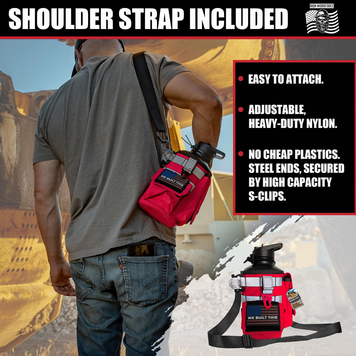 Workforce Water Bottle (64 Ounces / Red)