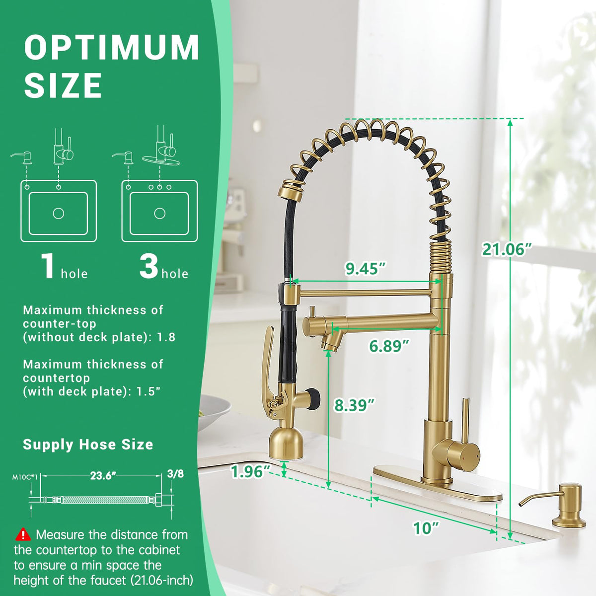 Commercial Kitchen Faucets with Pull Down Sprayer Brushed Gold LED (Gold Brushed)