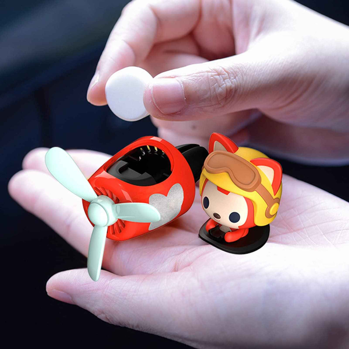 2 Pieces Car Air Fresheners (Red+Silver)