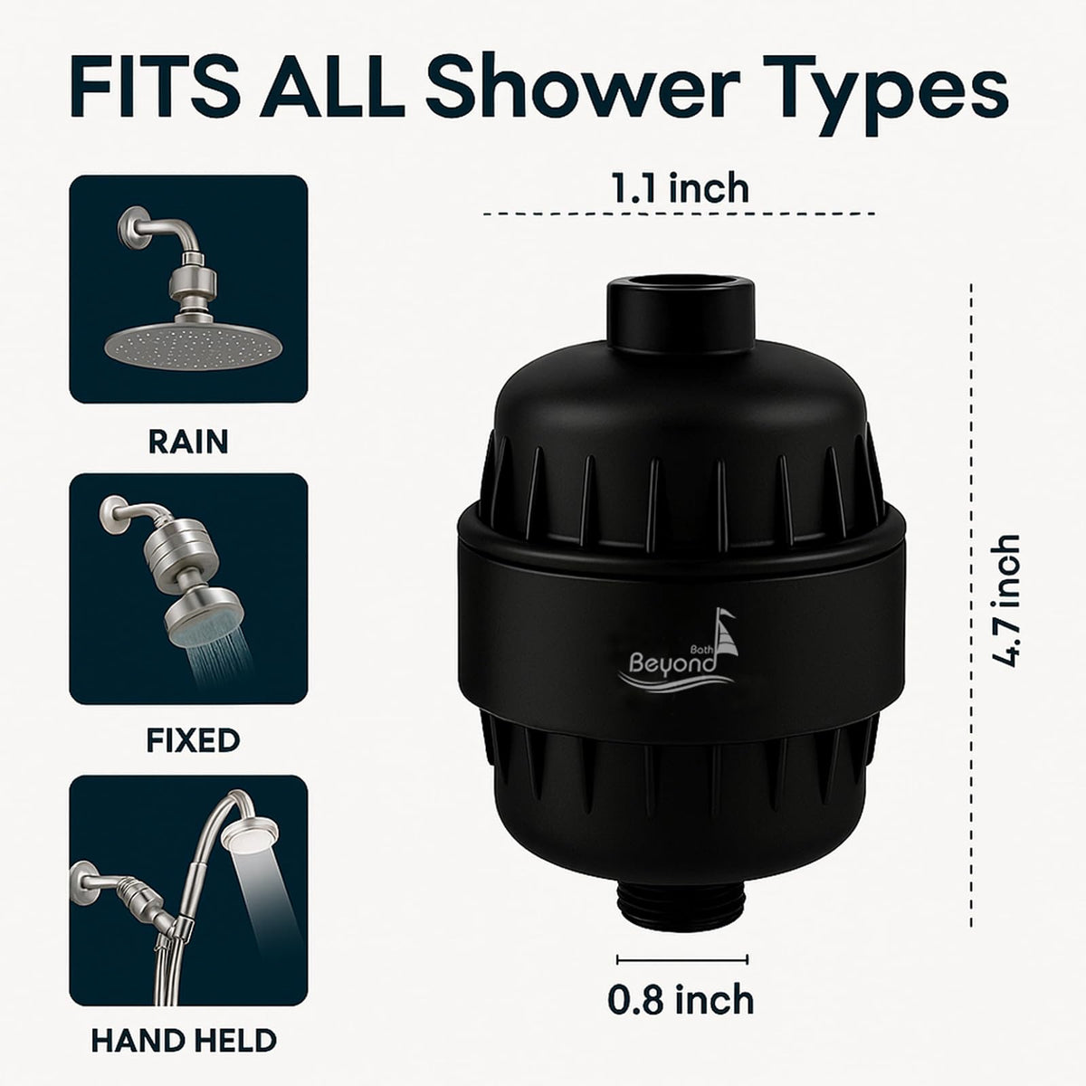 Shower Water Filter Shower Filter for Hard Water (30 Stage Black Matte)