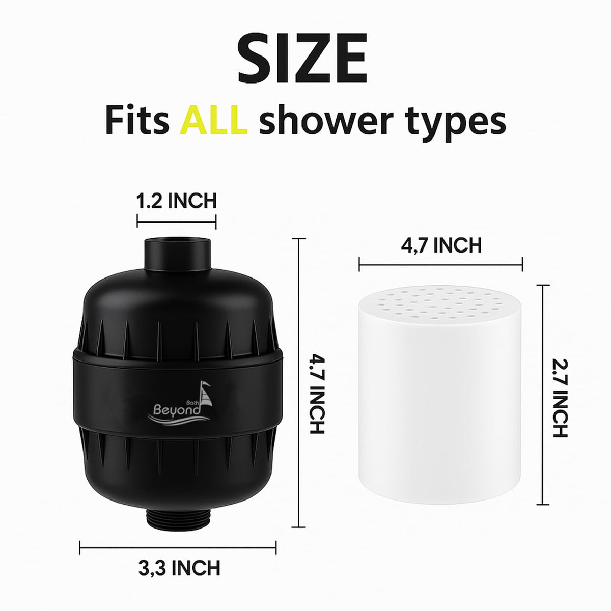 Shower Water Filter Shower Filter for Hard Water (30 Stage Black Matte)