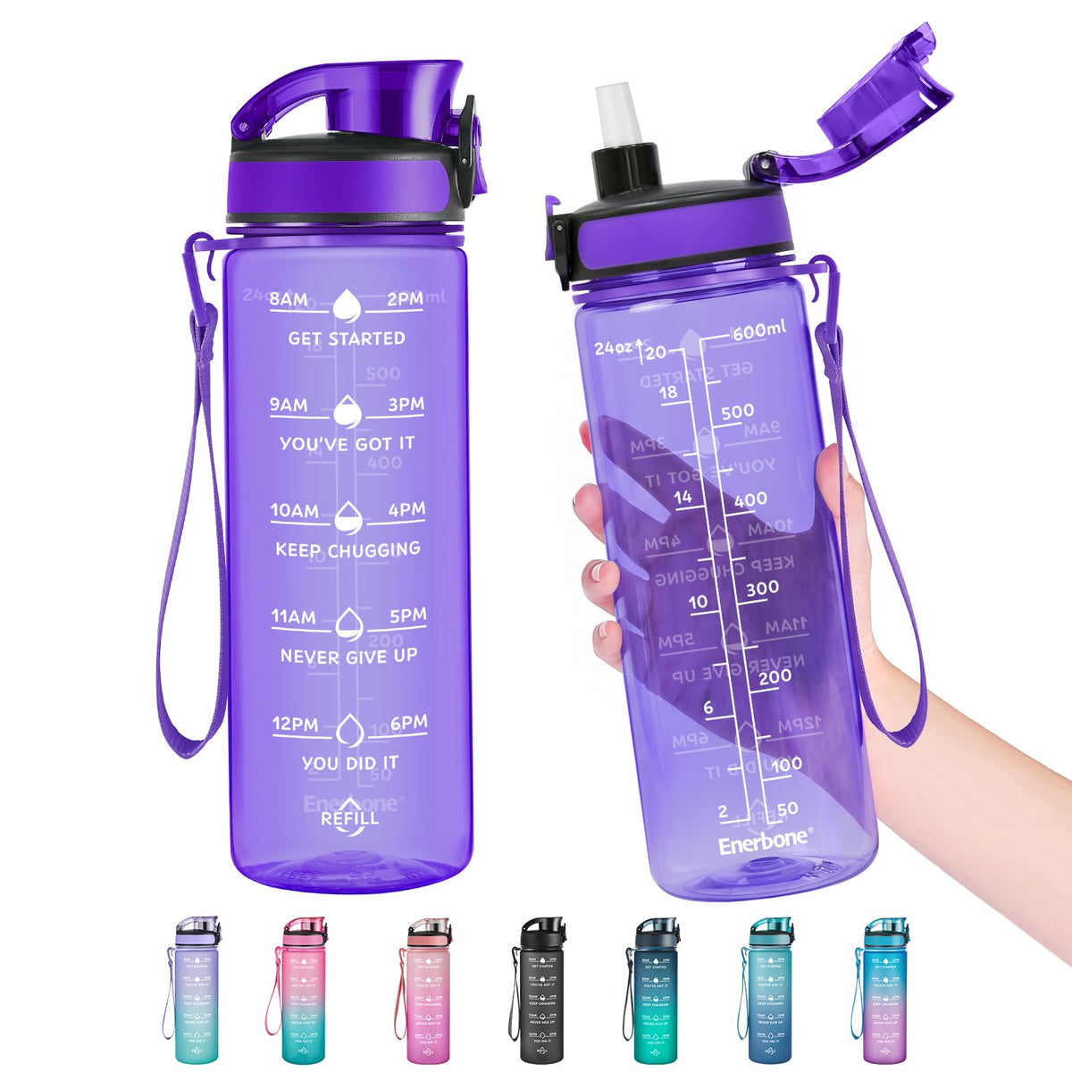 Water Bottle Leakproof BPA & Toxic Free (Jam / 24 Ounces)