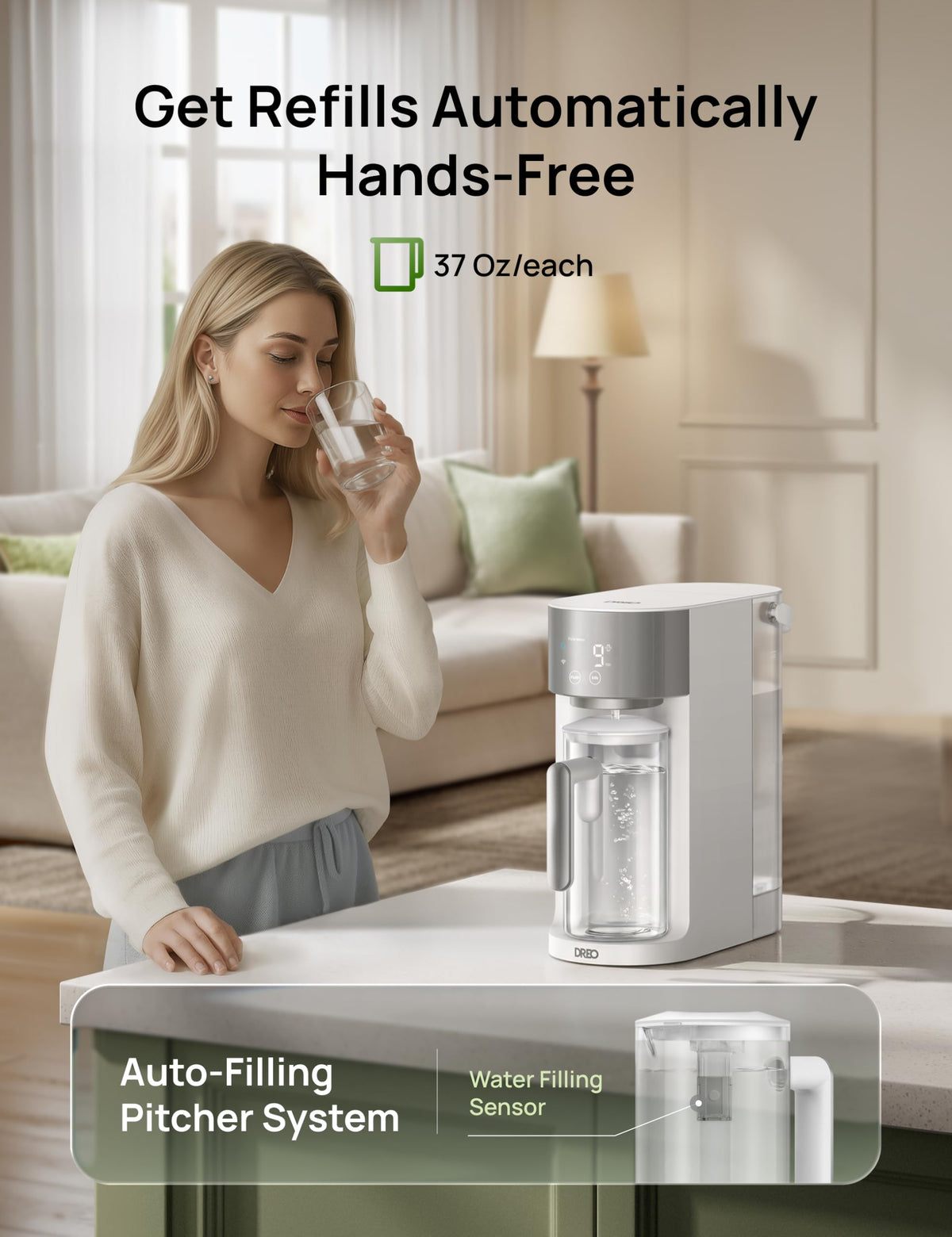 Smart Reverse Osmosis Water Filter System (Ivory / 3L)