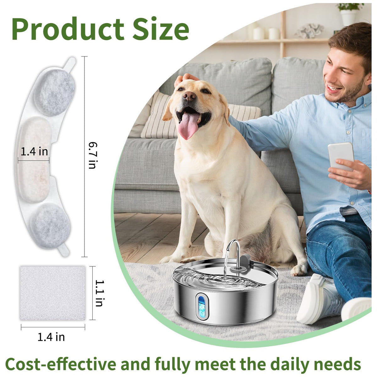 16 Sets Pet Dog Replacement Filters Compatible with Smartoo