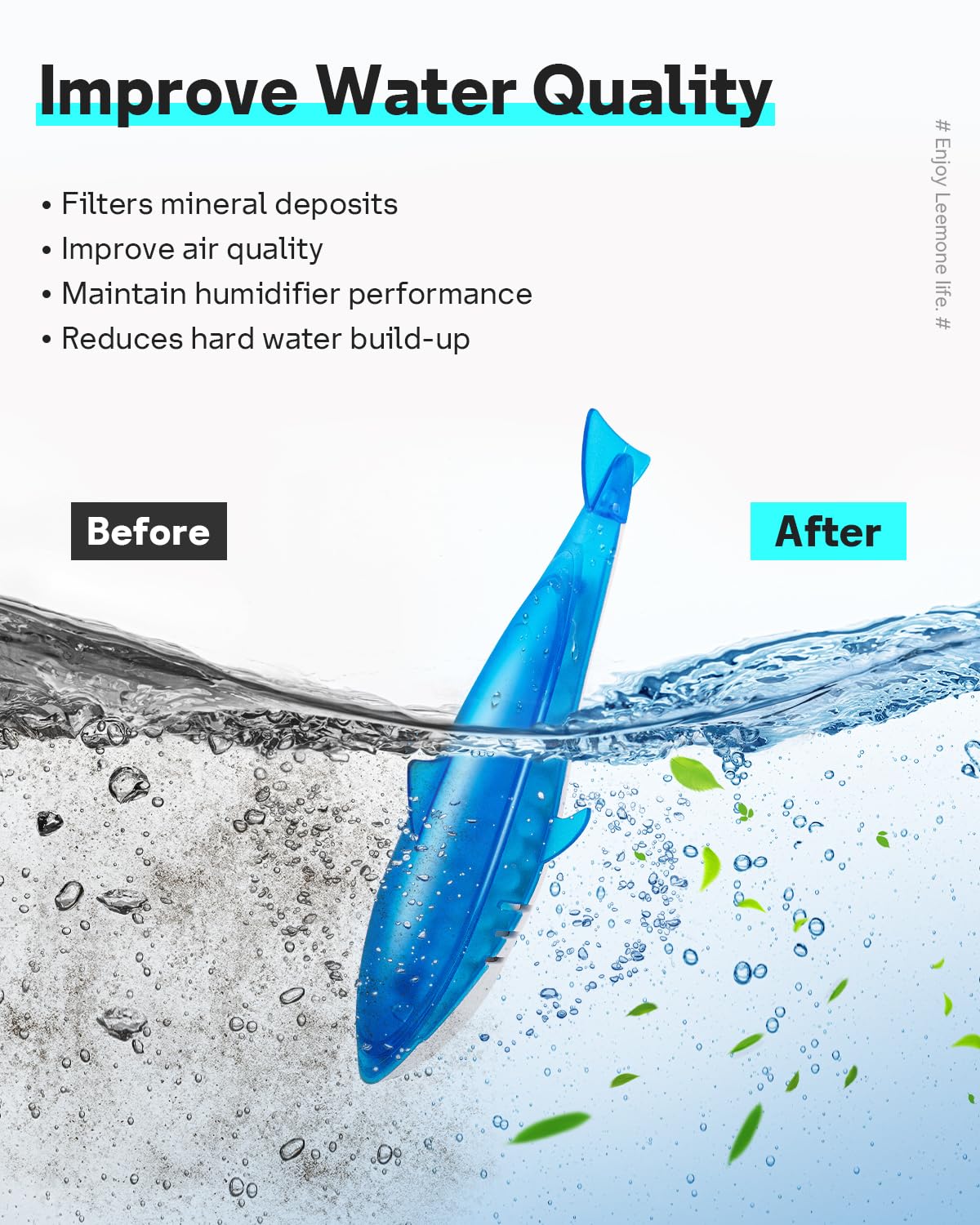 Humidifier Cleaning Shark for Humidifiers & Fish Tanks (Fish-6p Blue)