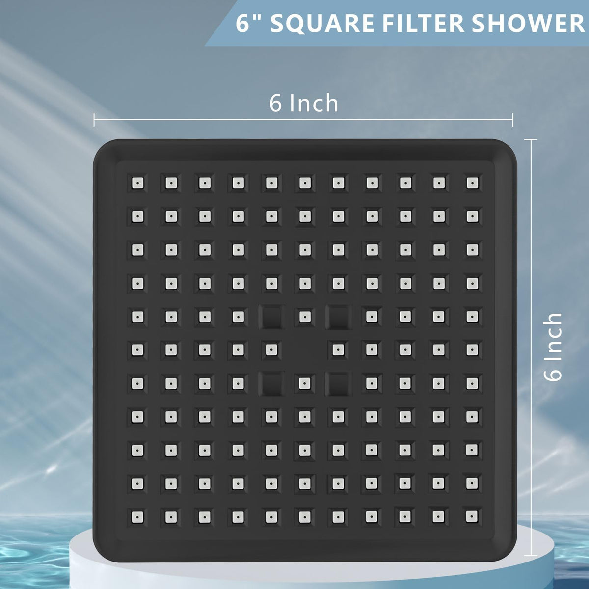 High Pressure Rain Shower Head with Filtered (Matte Black)