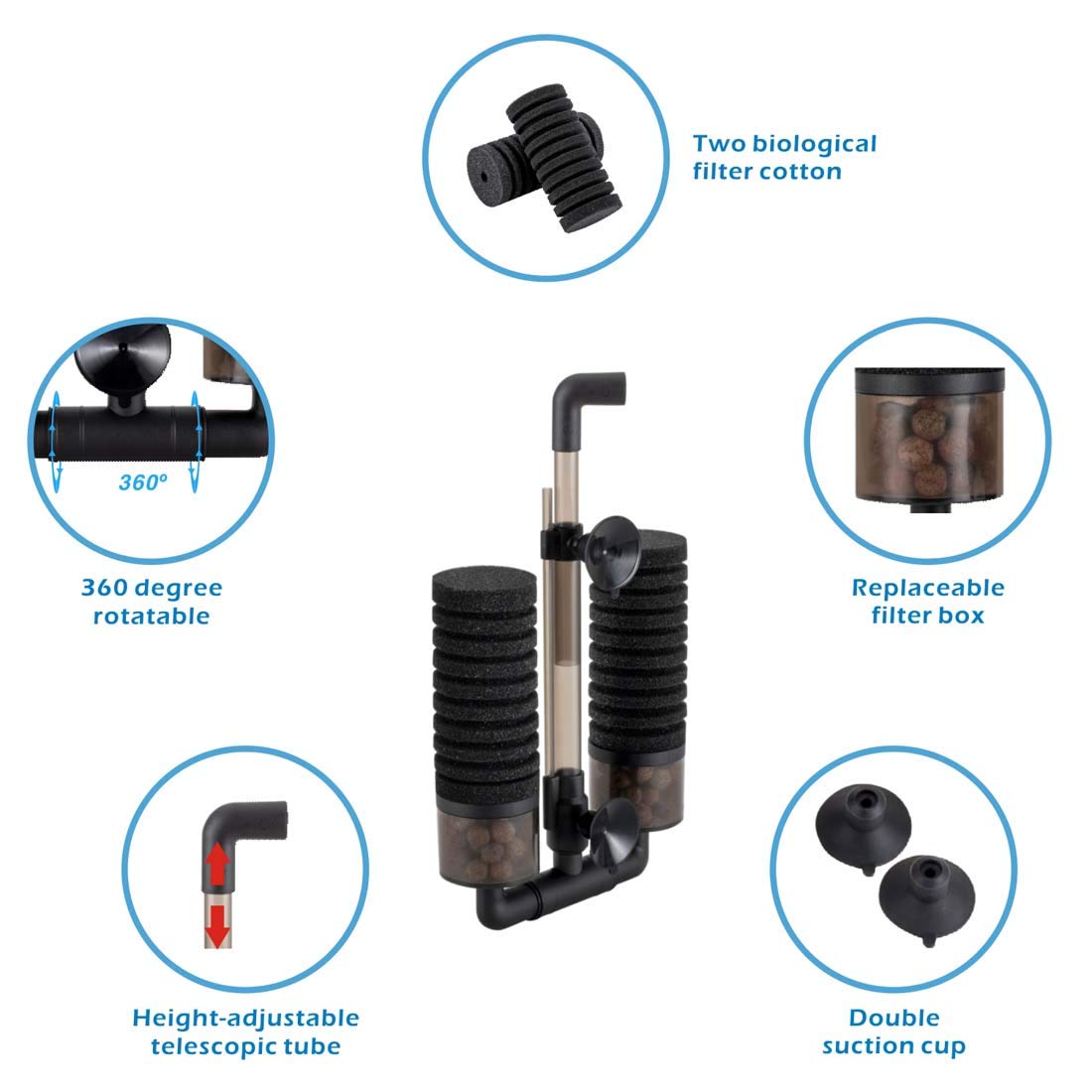 Sponge Filter (S for 10 to 40-gallon tank)