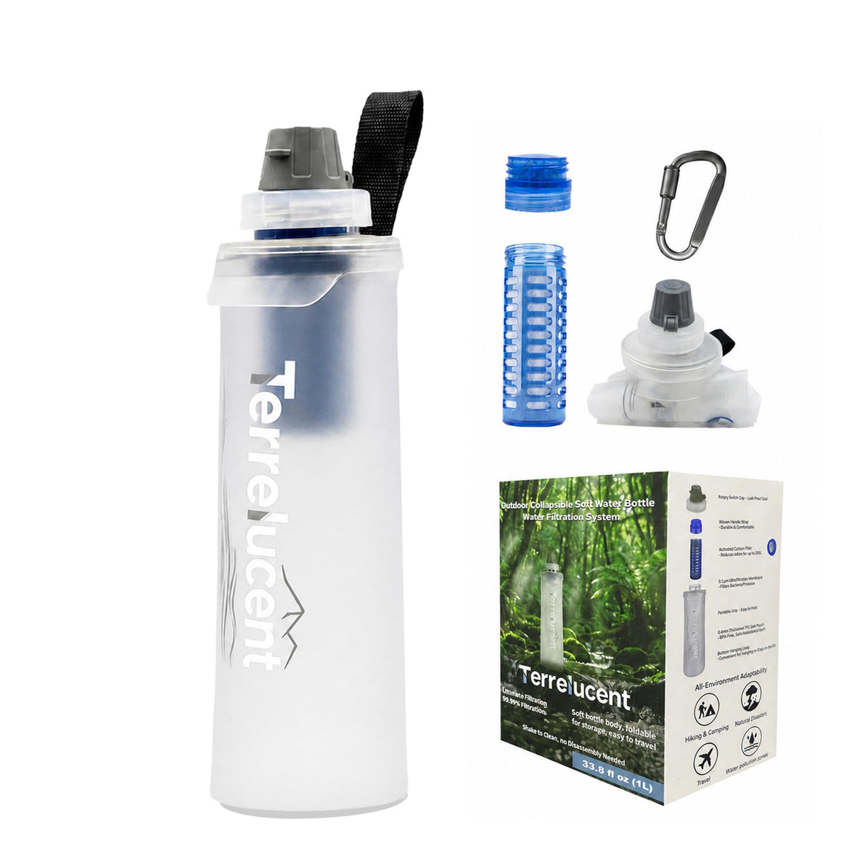 Collapsible Water Bottle with Filter