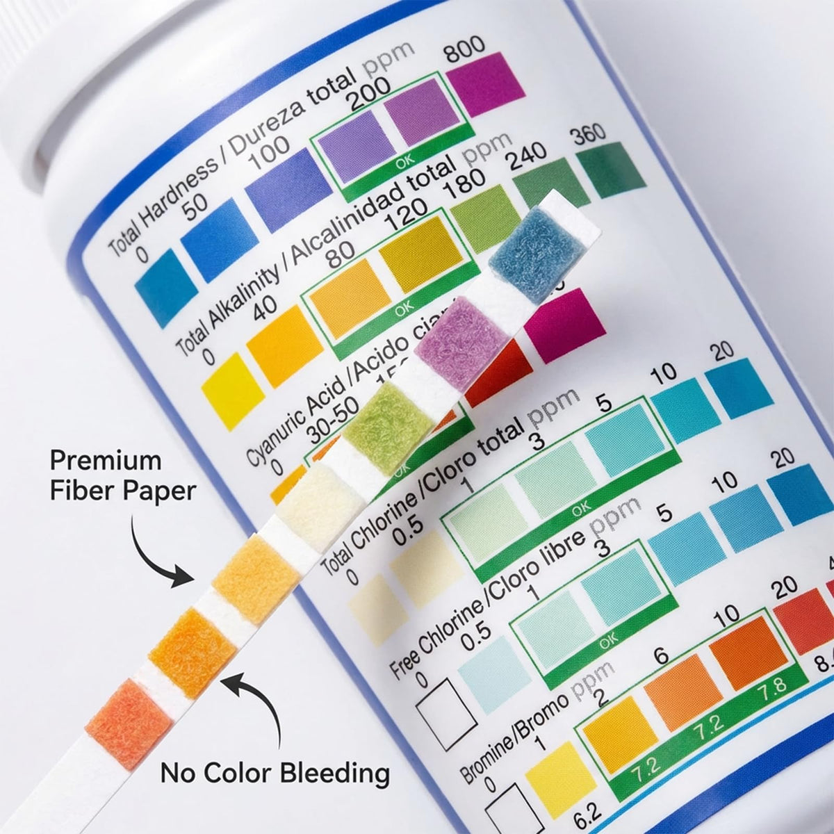 7 in 1 Pool Test Kit 150 Strips Pool Spa Test Strips for Swimming Pool