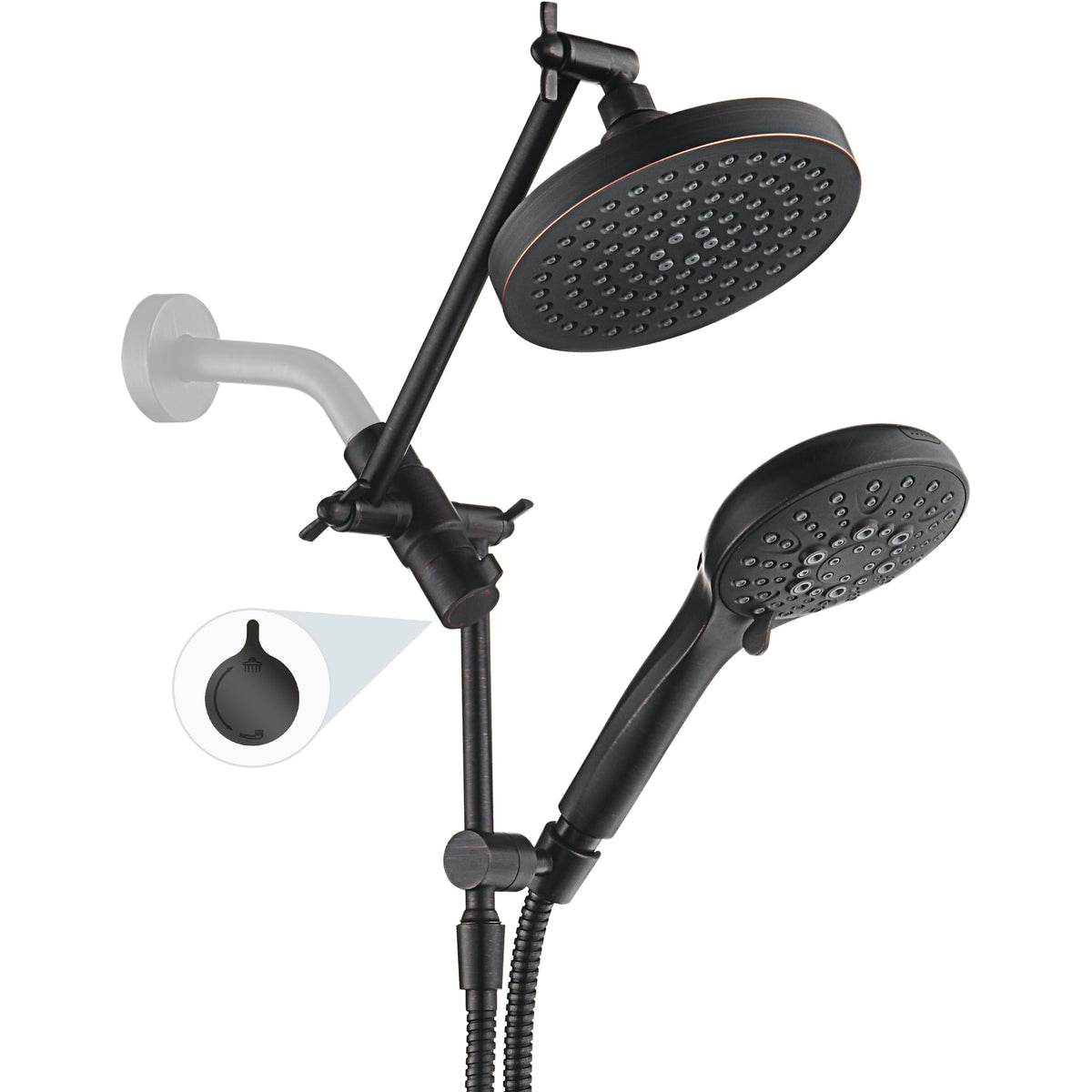 Rain Shower Head with Handheld Spray Built (1.8 GPM / Oil Rubbed Bronze)