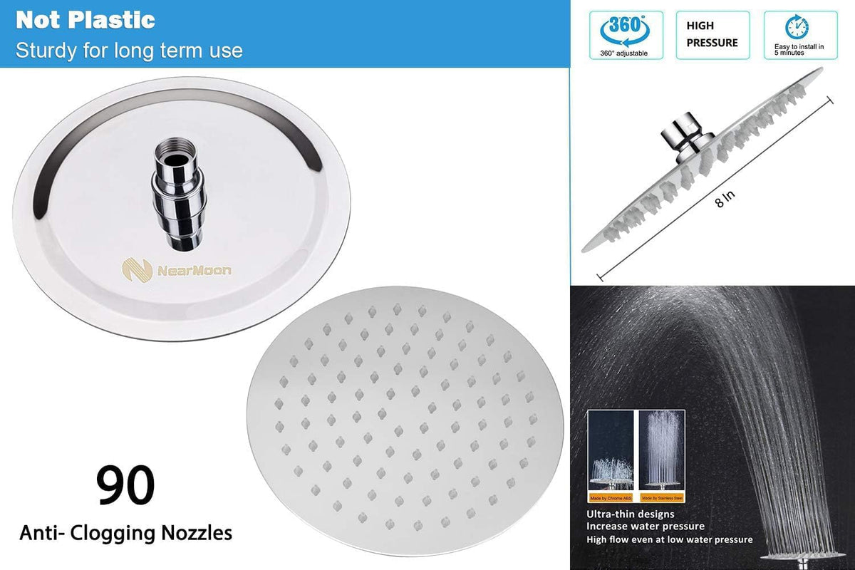 Shower Head and 15 Stage Shower Filter Combo (8 Inch / Chrome)