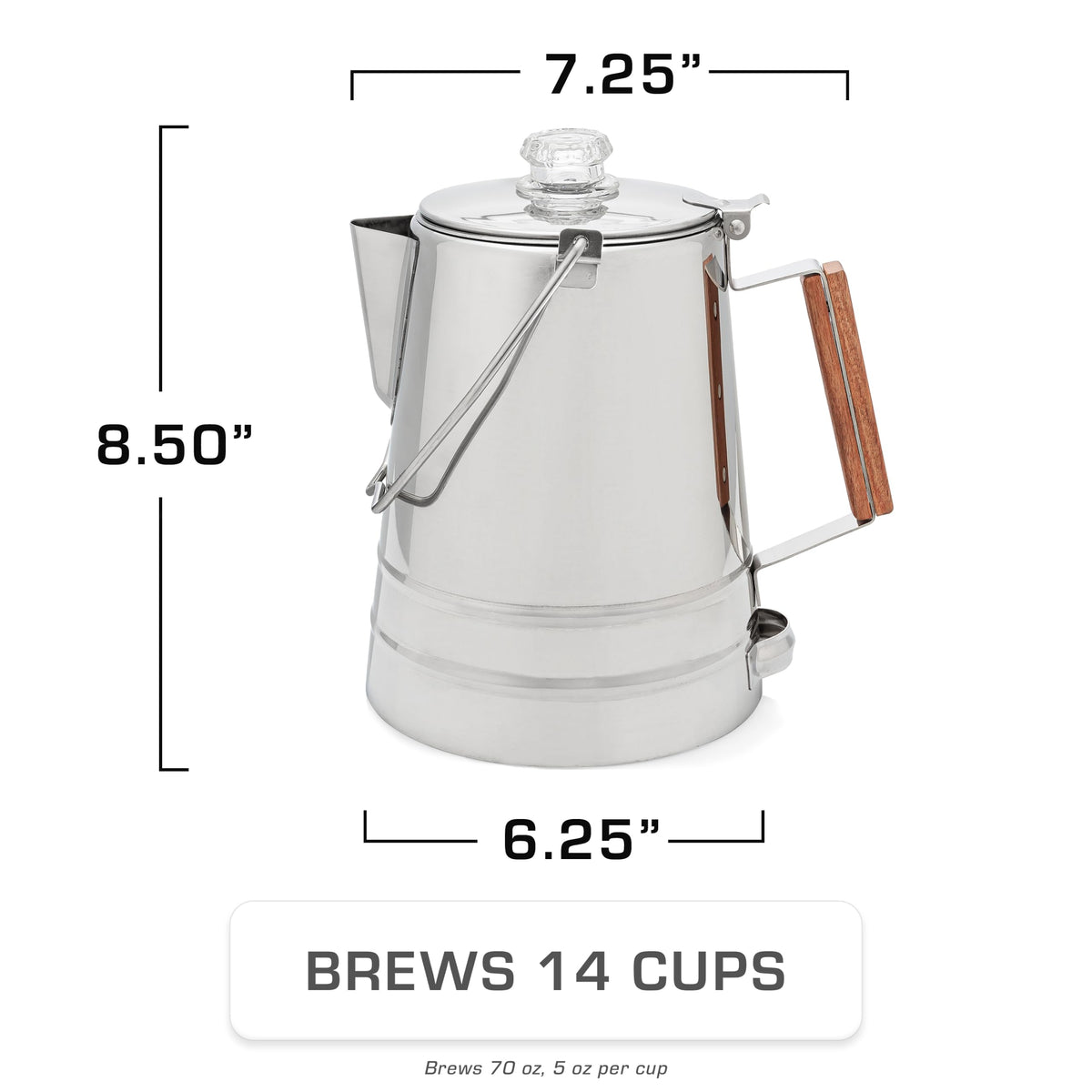 Butte Coffee Percolator Camping (Stainless Steel / 14 CUP)