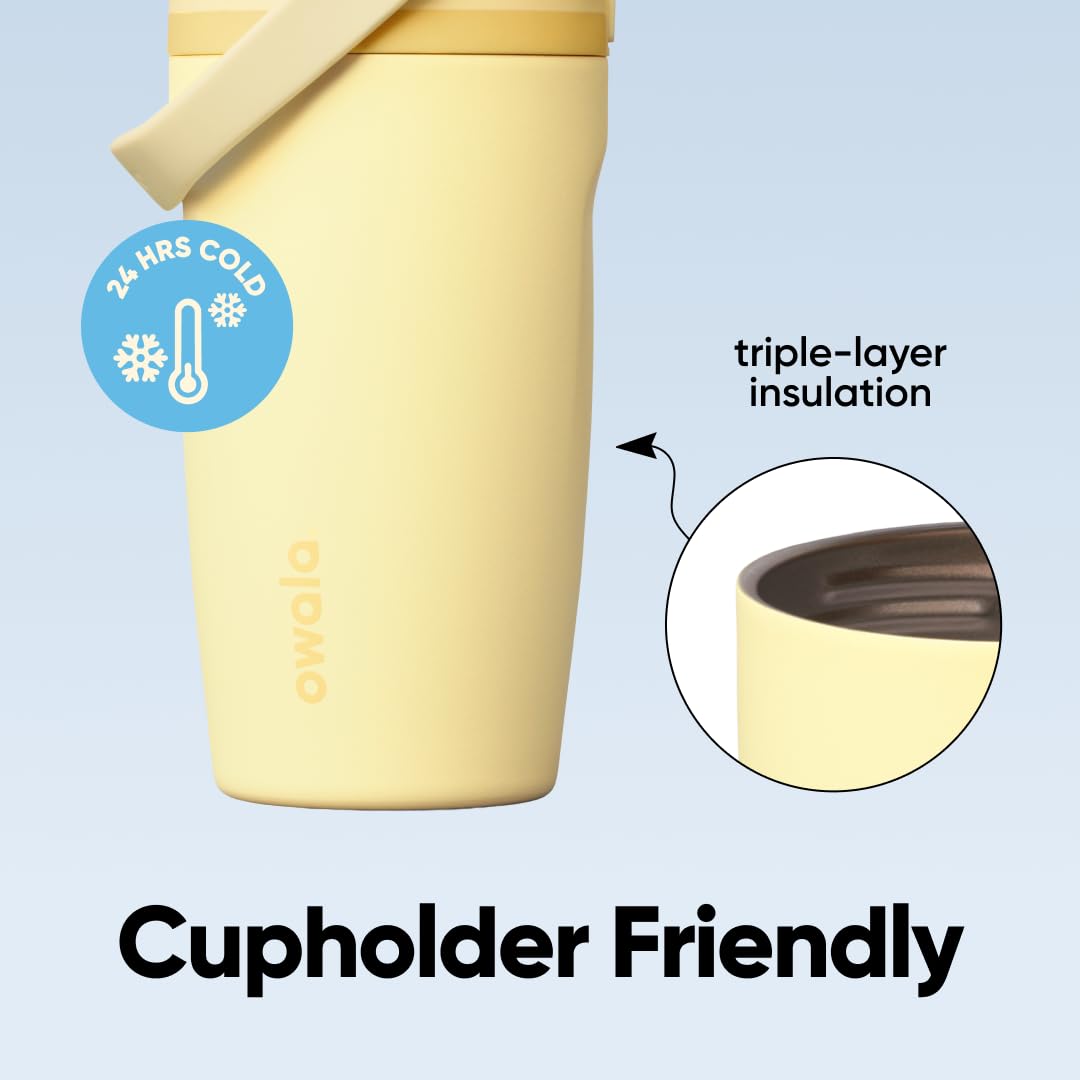 FreeSip Sway Stainless Steel Water Bottle 18 oz Butter Half (Butter Half)