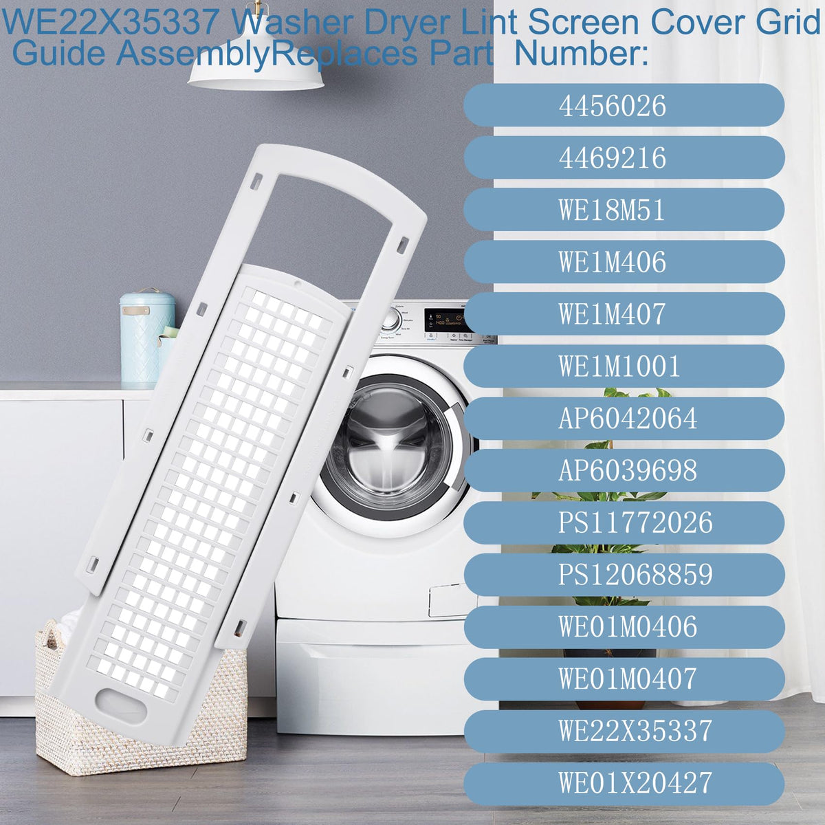 WE22X35337 Washer Dryer Lint Screen Cover Grid And Lint Filter Slide Guide Assembly