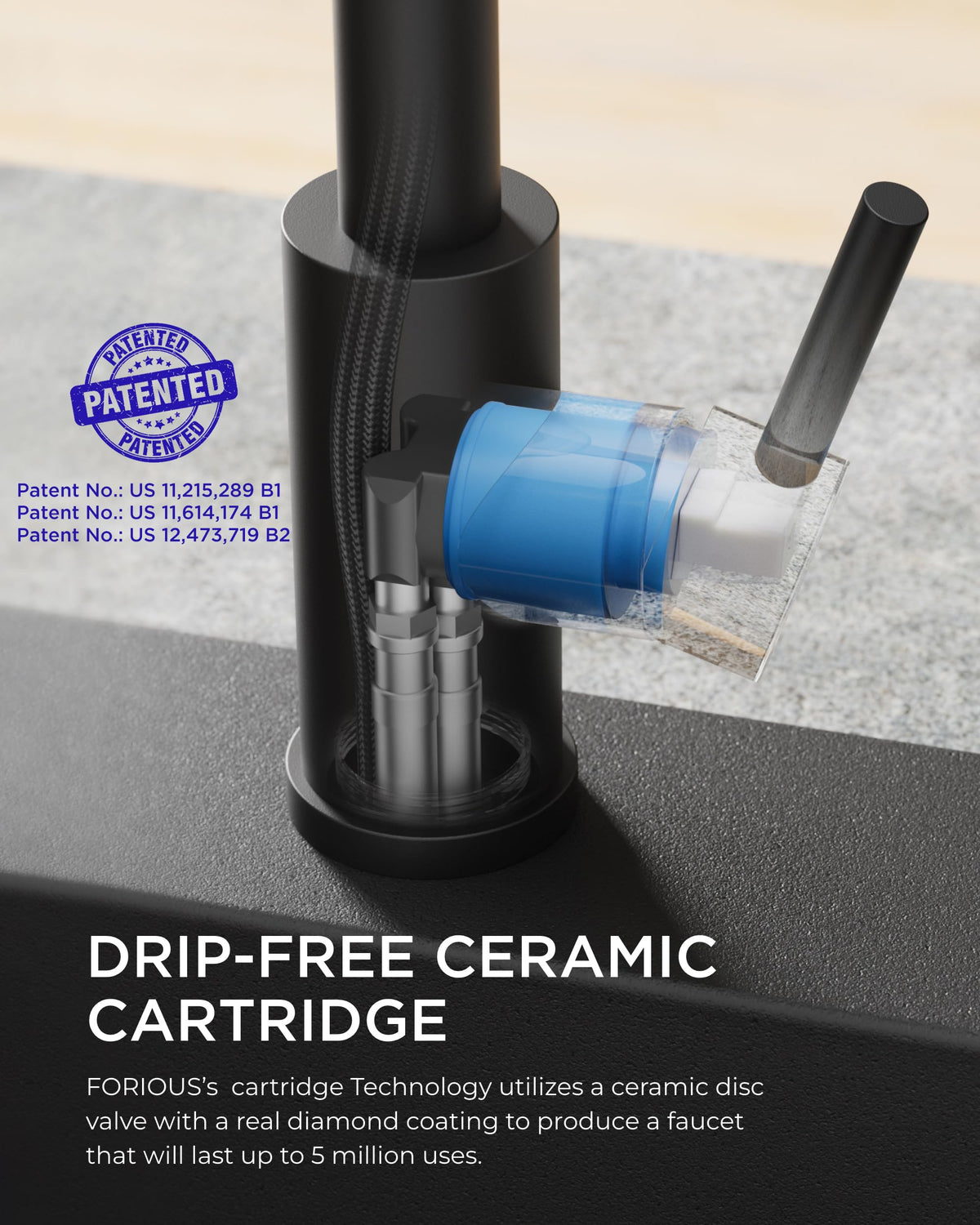 Black Kitchen Sink Faucet (Matte Black)