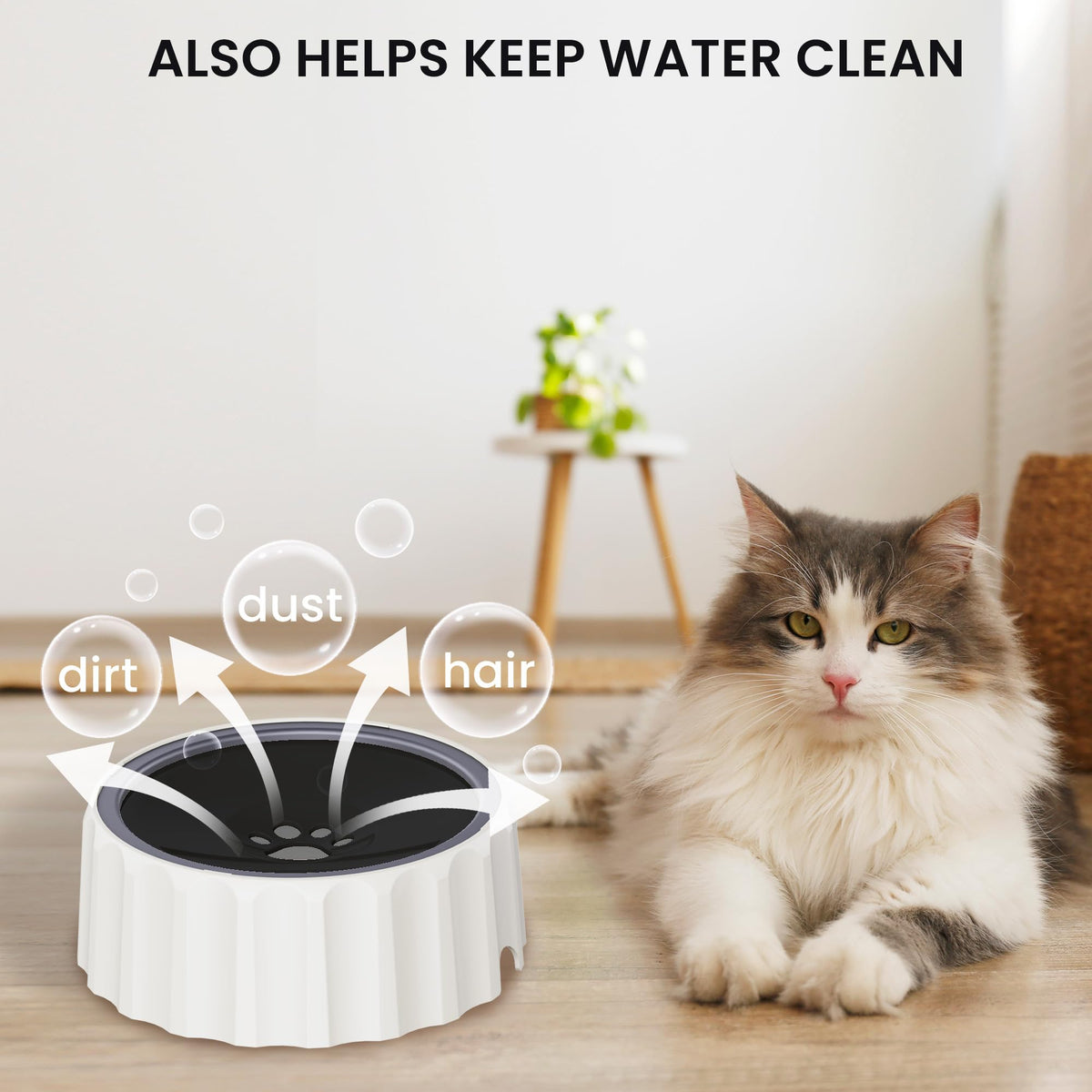 Dog Small Animals Water Bowl No Spill 70oz (Black)