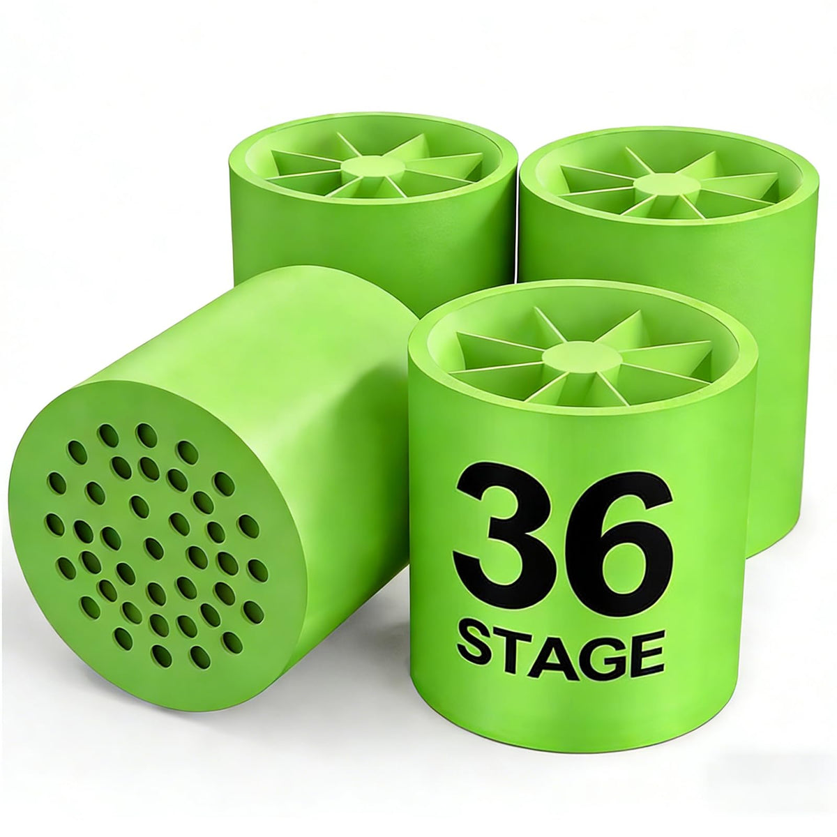 Shower Water Filter (4 Pack 36 Stage Cartridges Green)