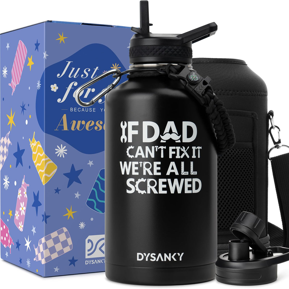 Insulated Water Bottle w (Fathers' Gift / 64 Ounces)
