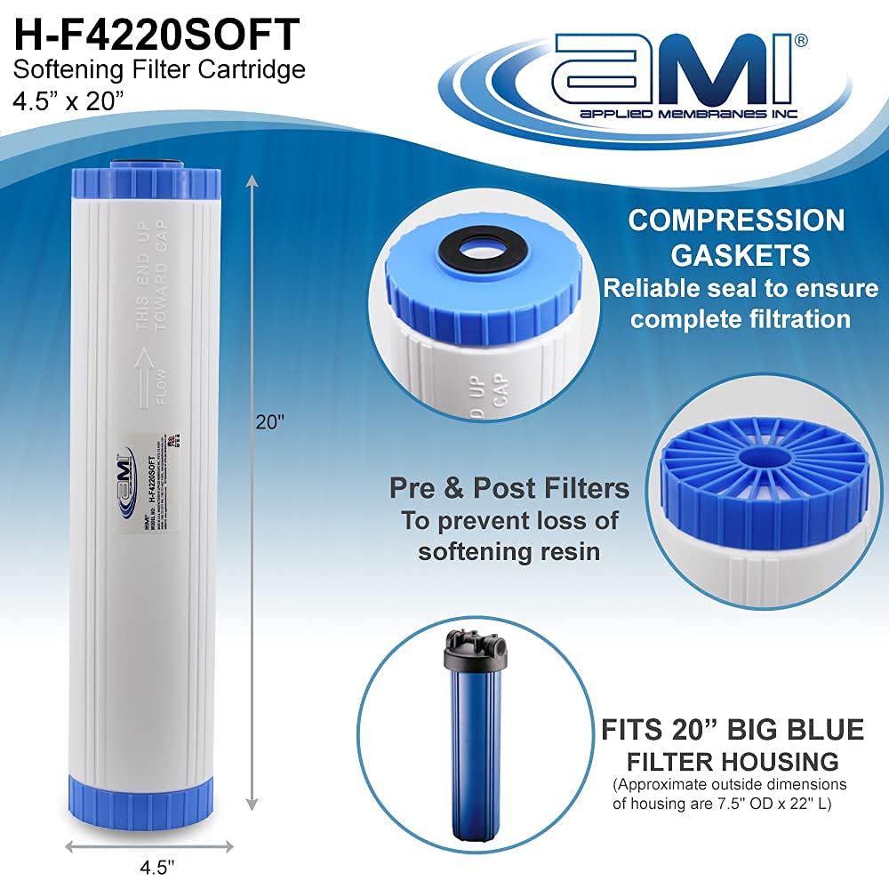 AMI Water Softening Filter Cartridge (4.5 Inch x 20 Inch)