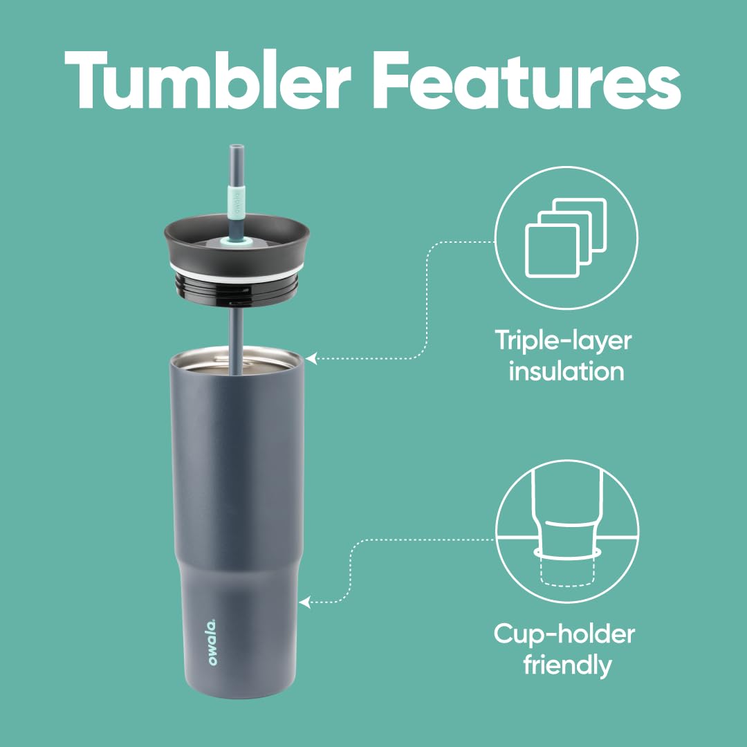Tumbler Stainless Steel Water Bottle 24 oz Foggy Tide (Foggy Tide / 24 Ounces (Pack of 1))