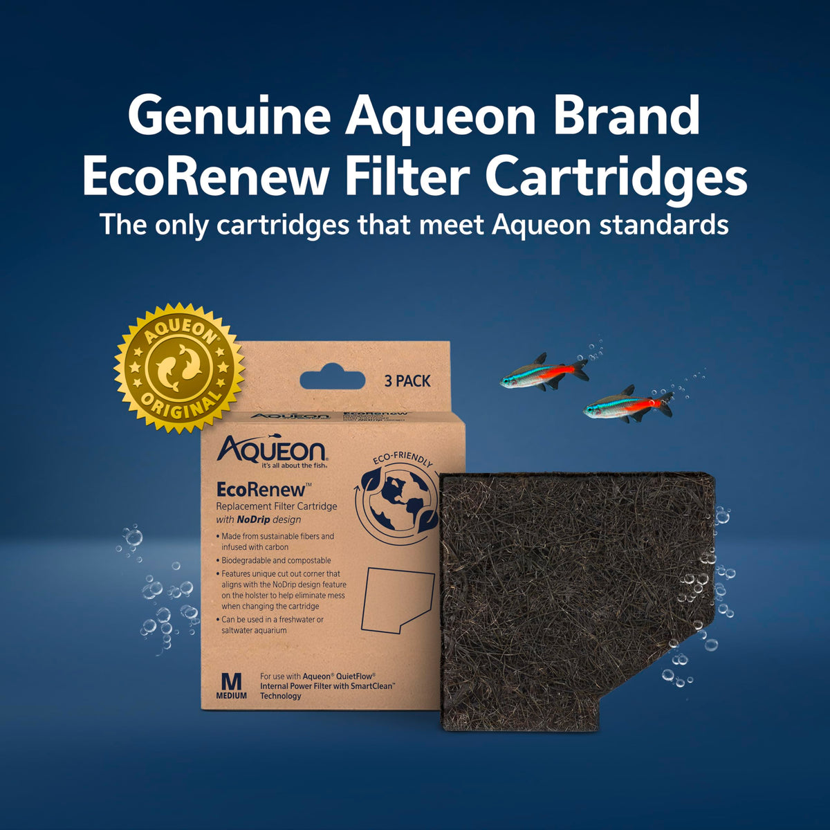 Aquarium Fish Tank EcoRenew Filter Cartridge (EcoRenew / 3 Pack)