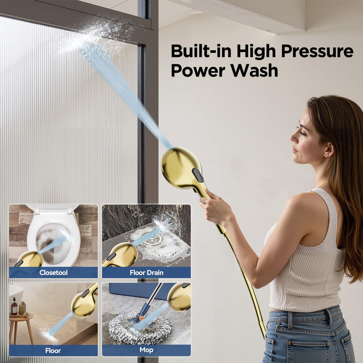 21 Setting Dual Filtered Handheld Shower Heads Combo (Gold)