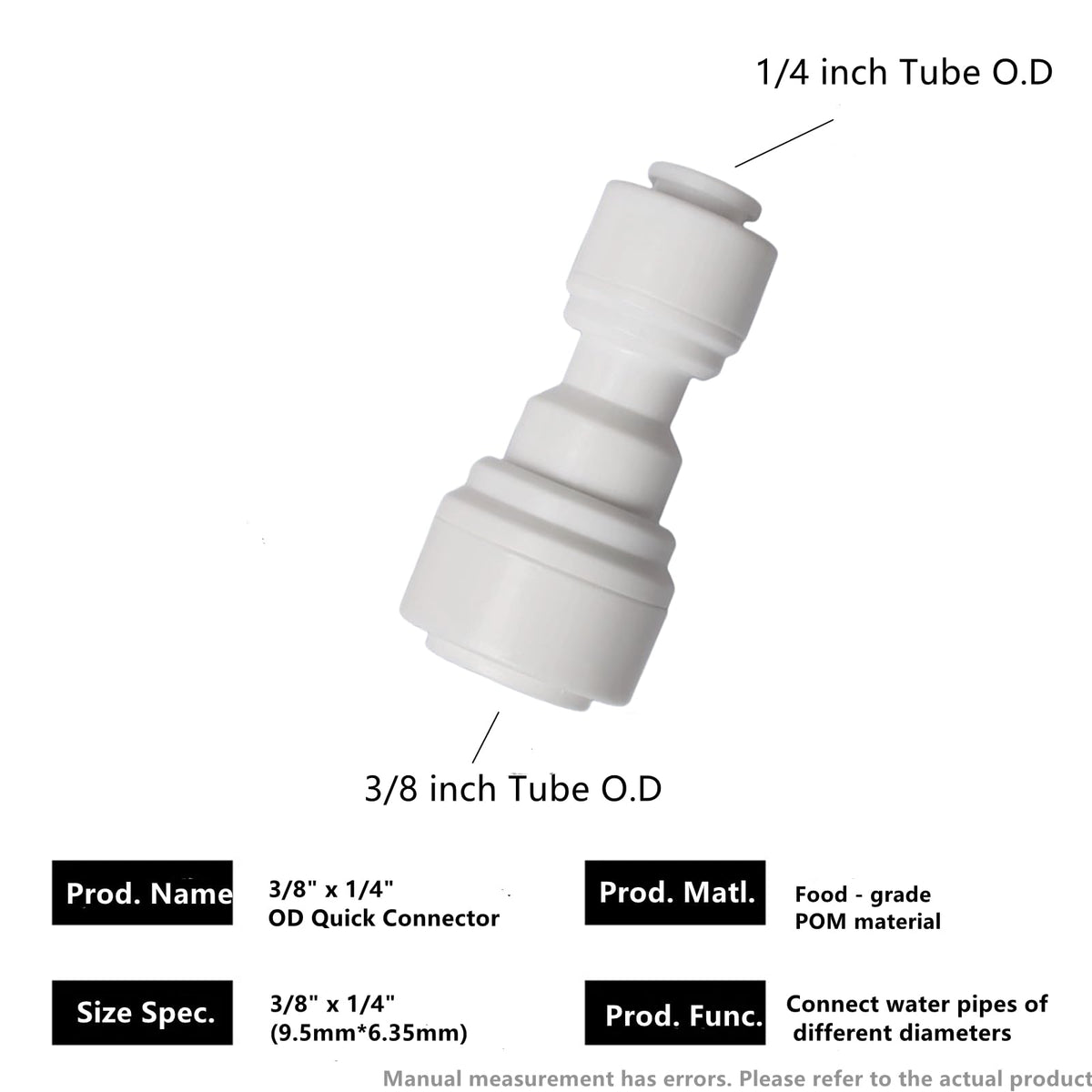 20 Pack 1 4" to 3 (3/8" -1/4"straight connect(20))