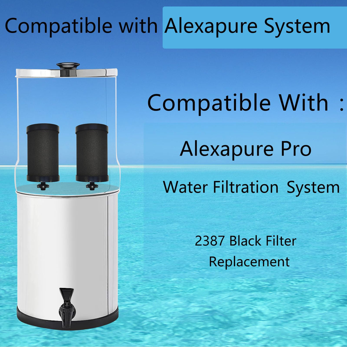 2387 Filter Compatible with Alexapure Water Filter Replacement 1 Pack (6.5 inch)
